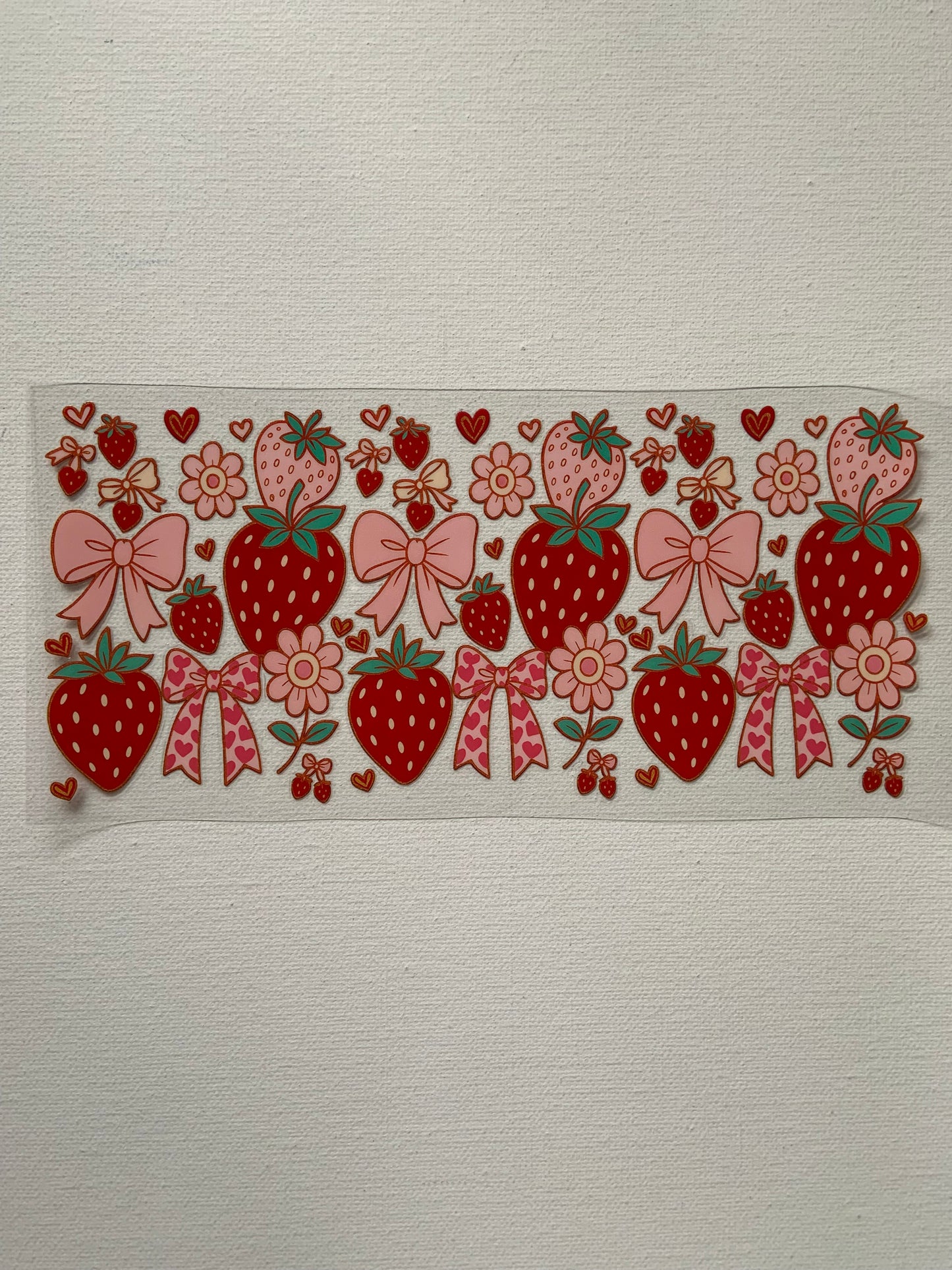 Strawberries and bows decal