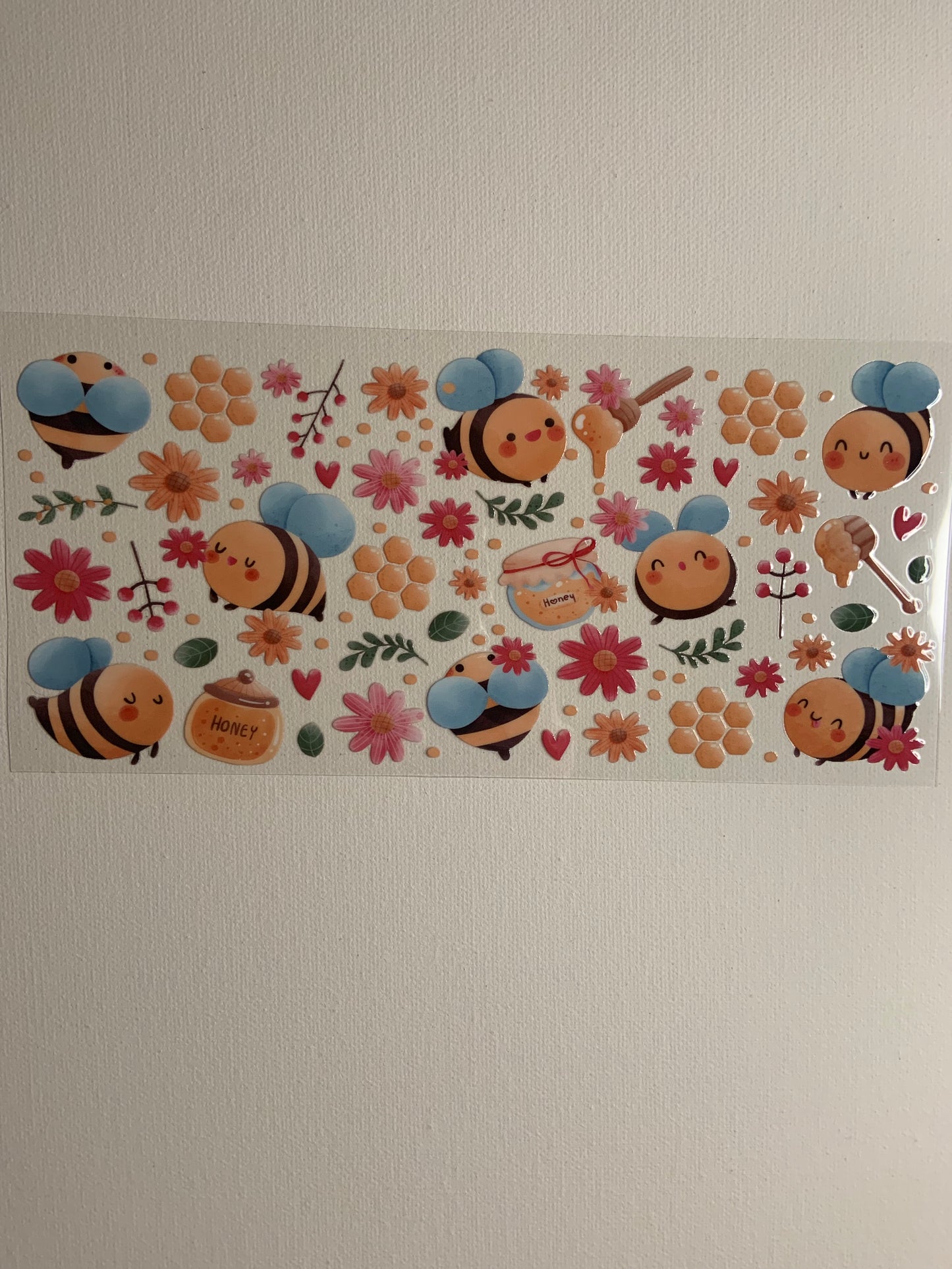 Bees, Honeycomb and Flowers Decal