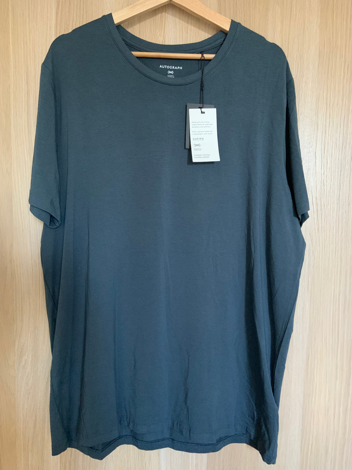 Men's Navy Blue T-shirt, 2 XL, Cotton/Modal