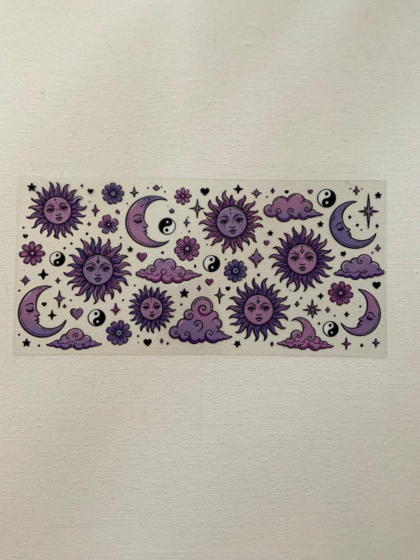 Moon and sun decal