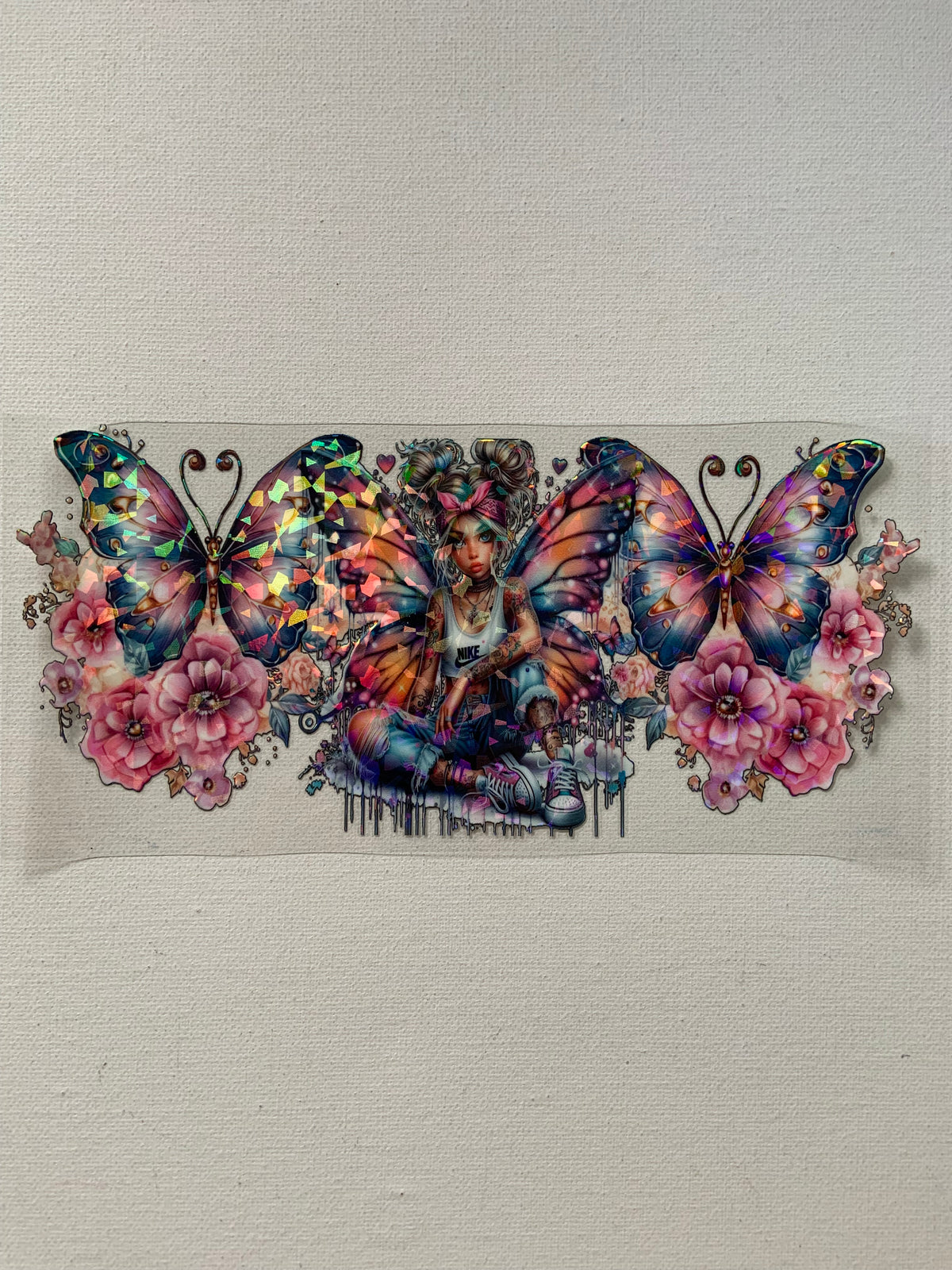 Tattoo girl holographic decal