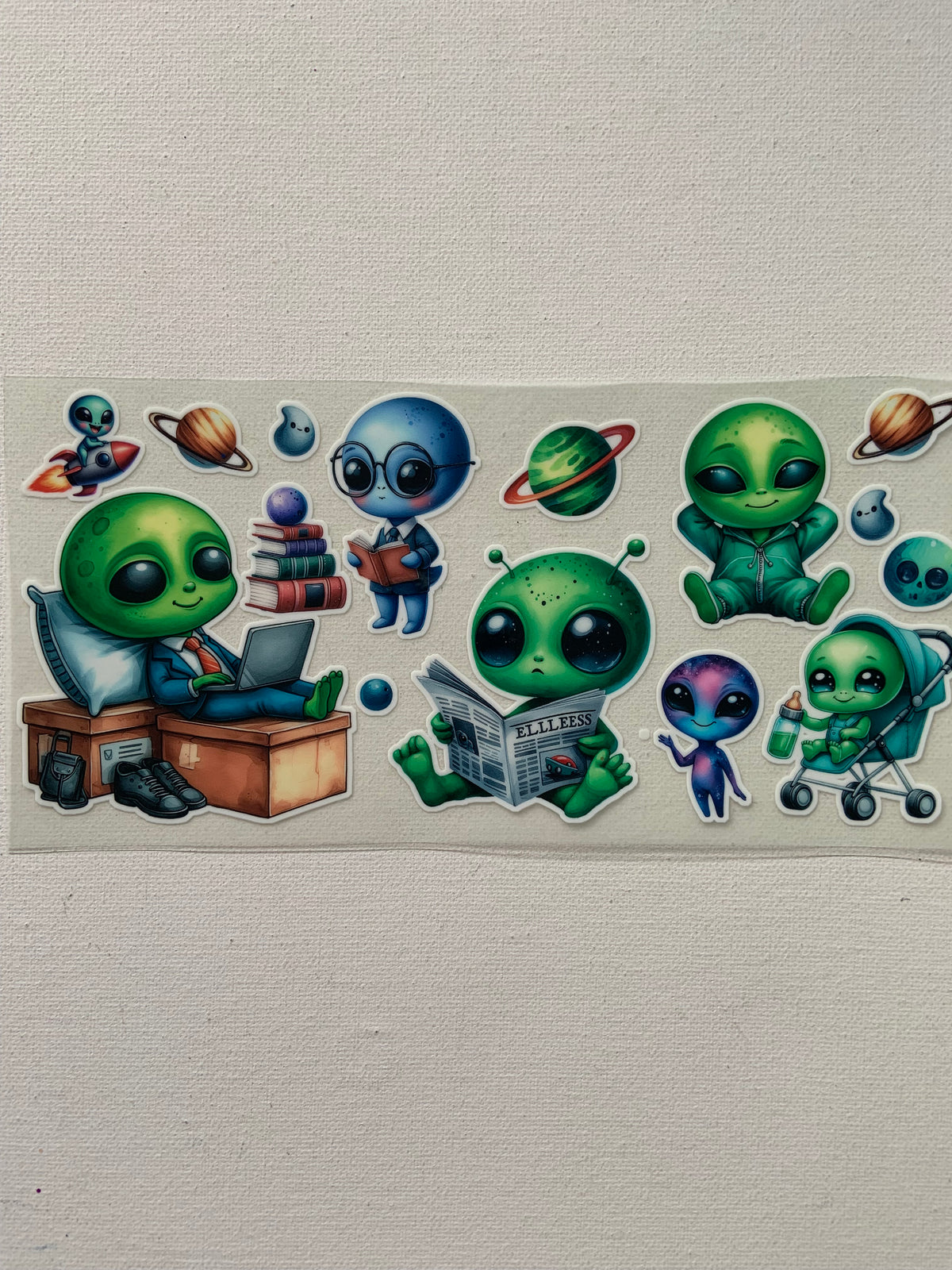 Alien glow in the dark decal