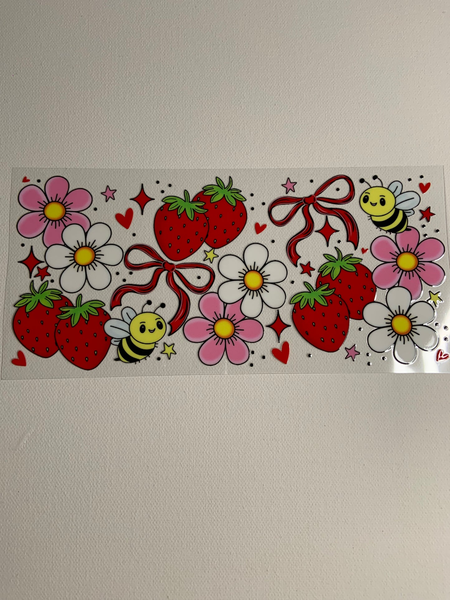 Bees, Flowers and Strawberries Decal
