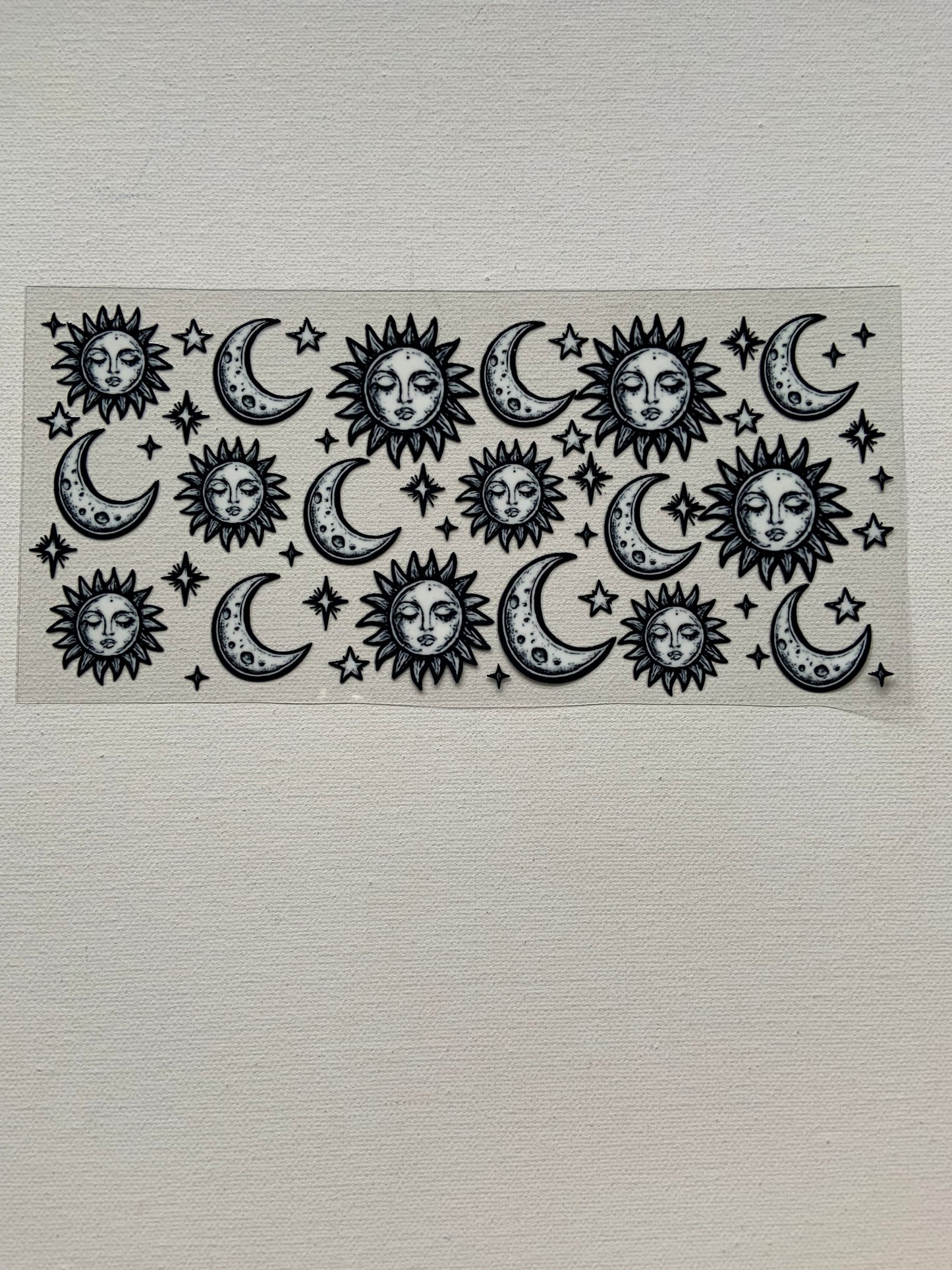 Moon and sun decal