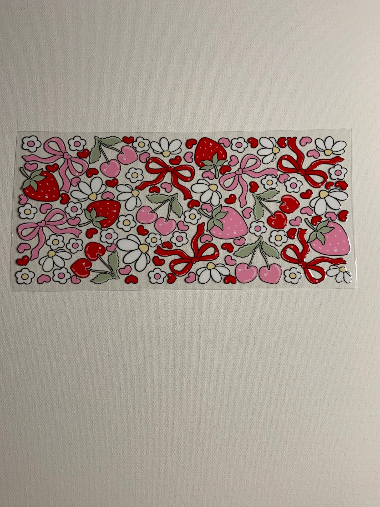 Strawberries, Flowers and Bows Decal