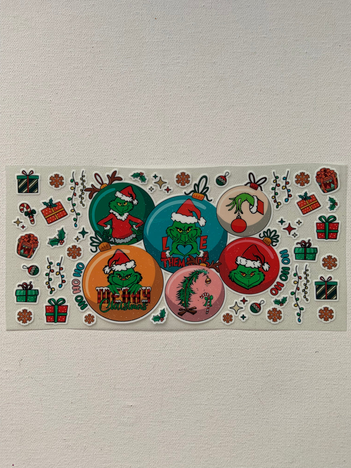 Grinch glow in the dark decal