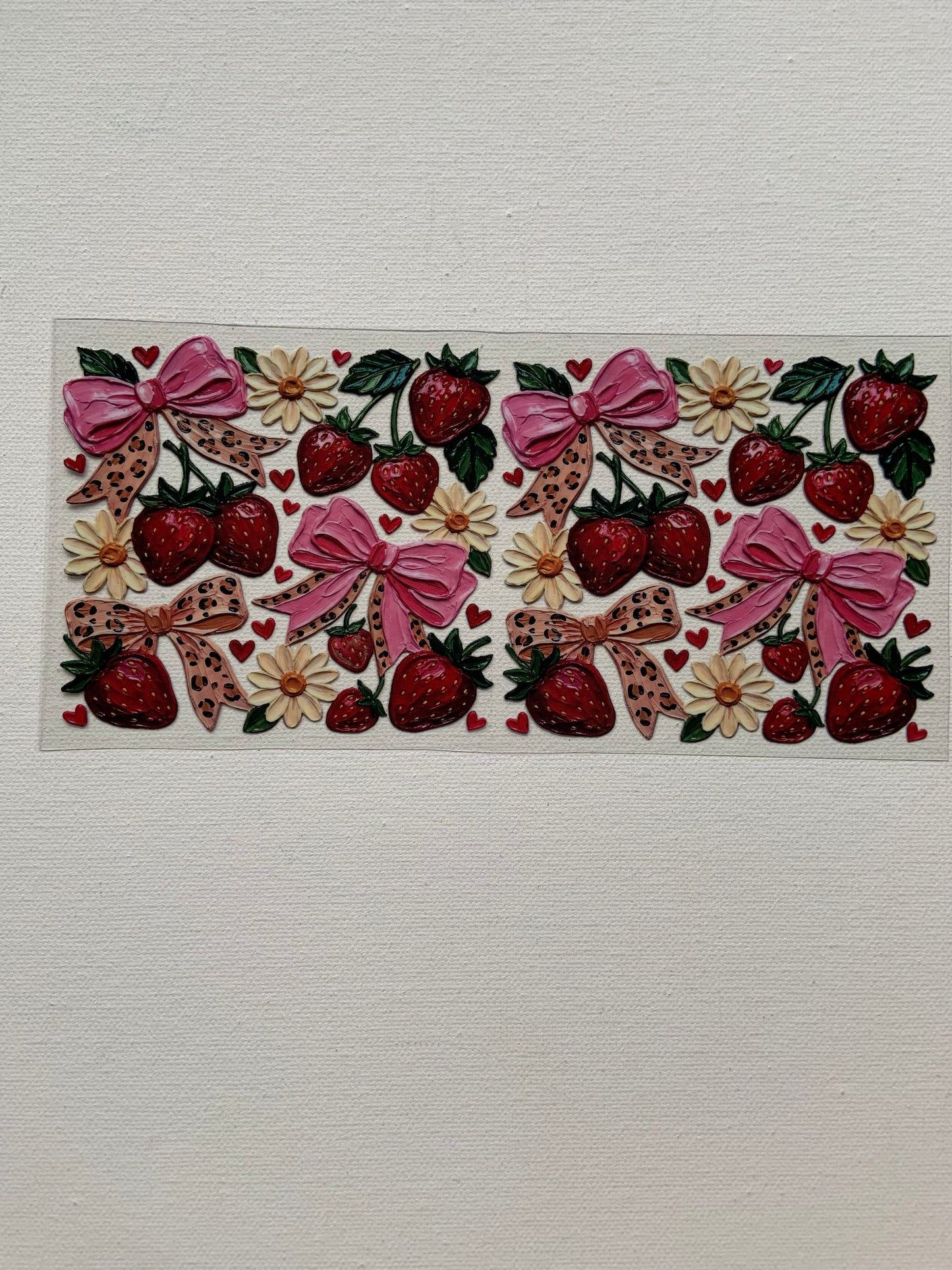 Strawberries and bows decal