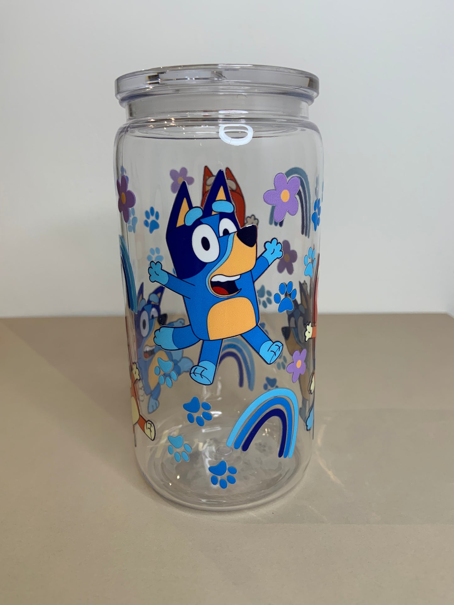 Fantastic Bluey cold cup, 16oz, single wall.