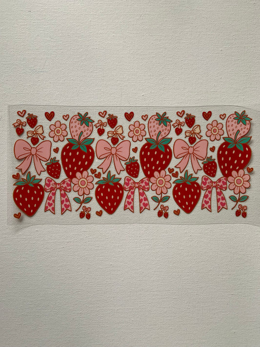 Strawberries and bows decal