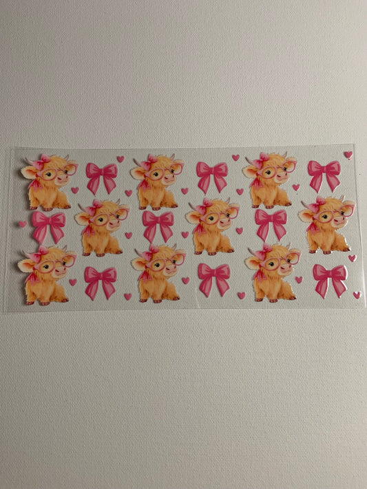 Cow and Bows Decal