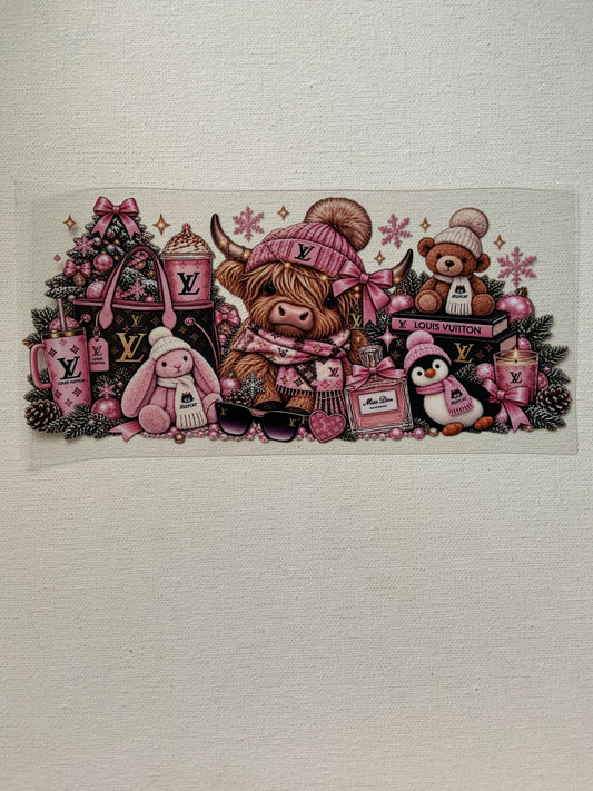 Cow Christmas vibes decal