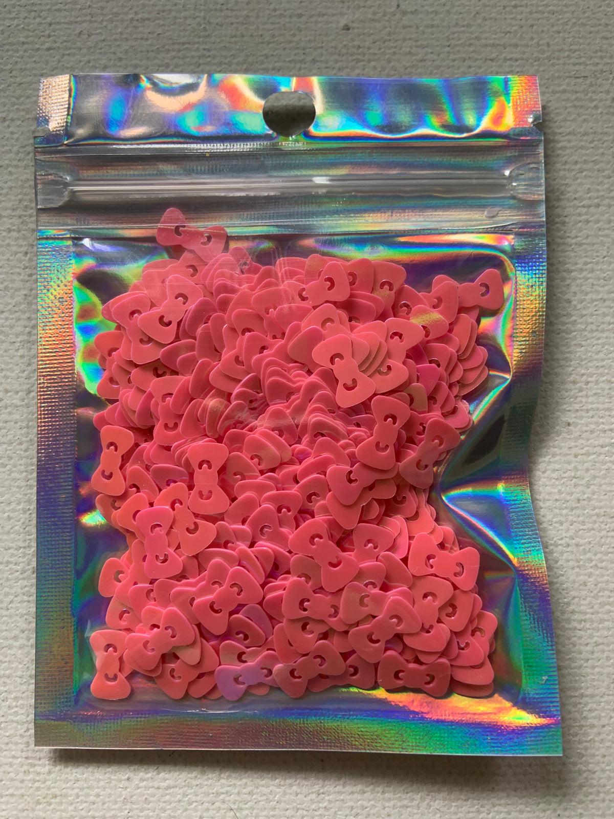 Pink Kitty bows, shaped glitter, 10 grams