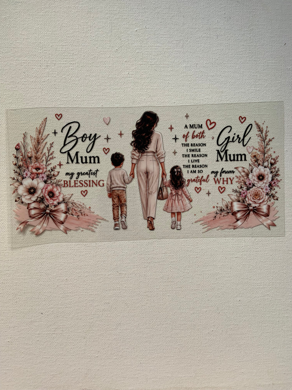 Boy and girl mum decal