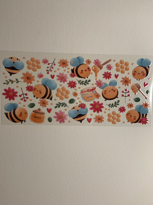 Bees, Honeycomb and Flowers Decal