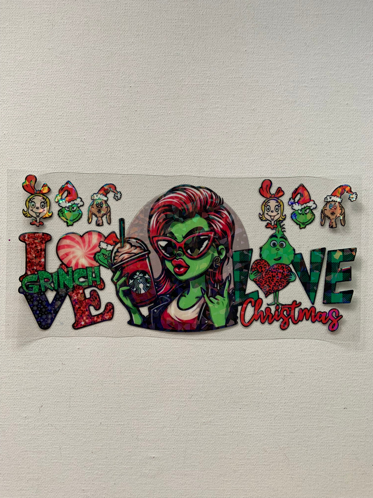 Grinch holographic decal