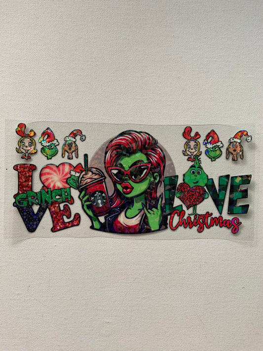 Grinch holographic decal