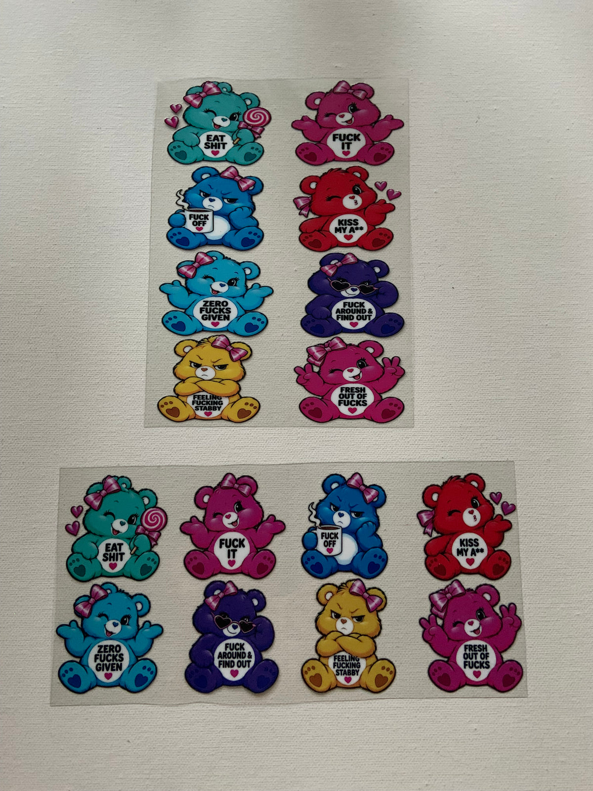 Swear Bears decal for buying choose  on home page “Notebook and single wall cup”