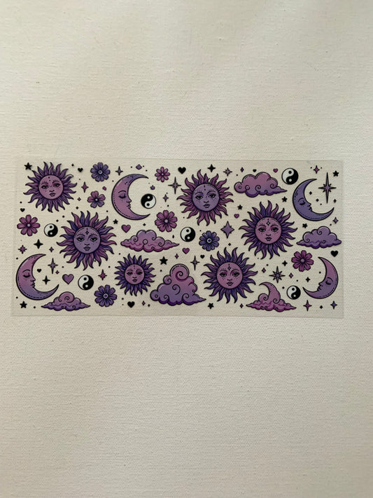 Moon and sun decal
