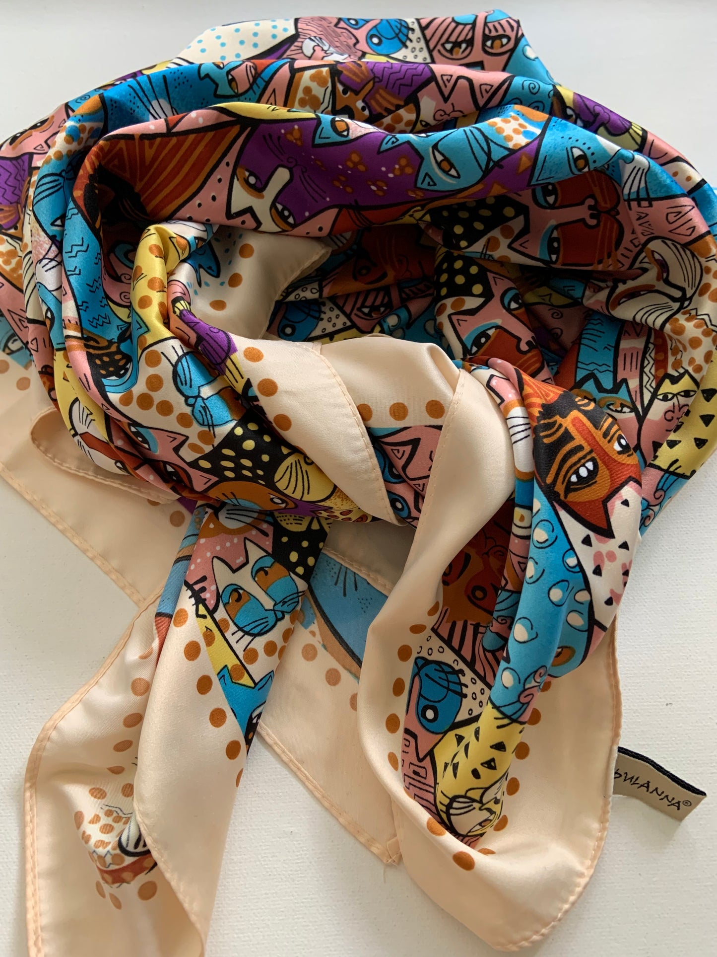 Silk scarf 88x88cm (34,5x34,5 inches)