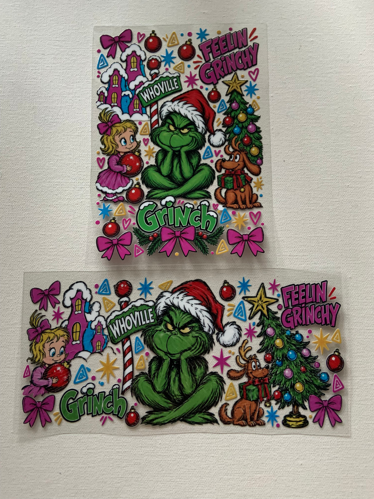 Grinch decal for buying choose  on home page “Notebook and single wall cup”