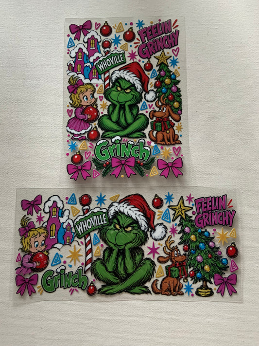 Grinch decal for buying choose  on home page “Notebook and single wall cup”