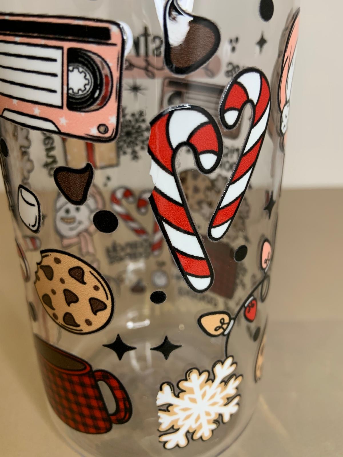 Christmas Season cold cup, 16oz, single wall.