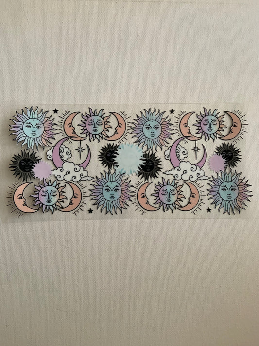 Sun and moon decal