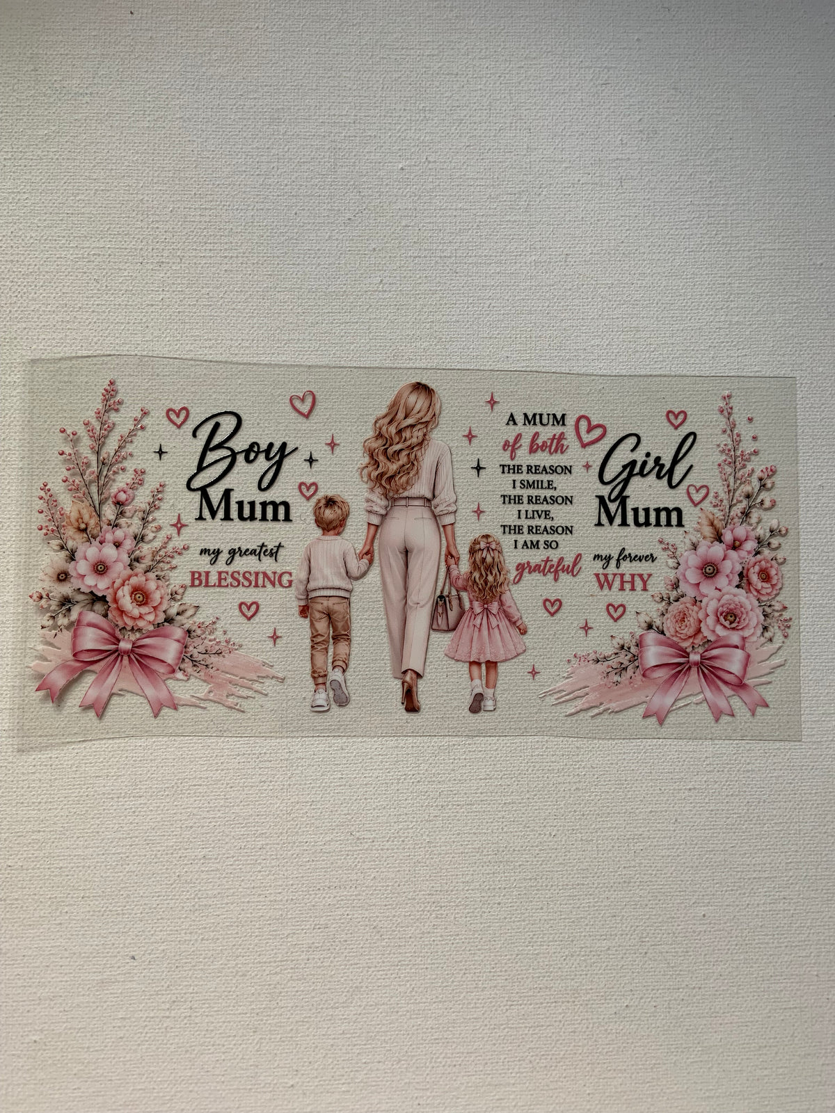 Boy and girl mum decal