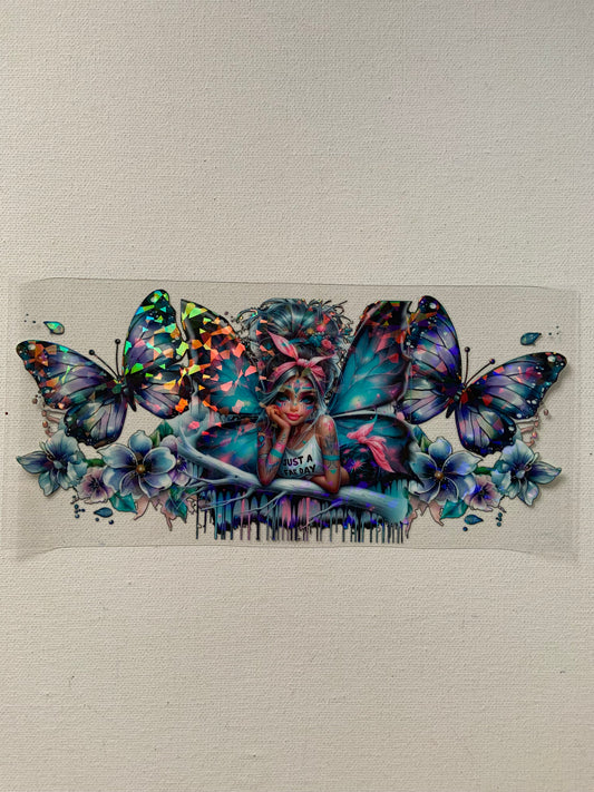 Tattoo girl holographic decal