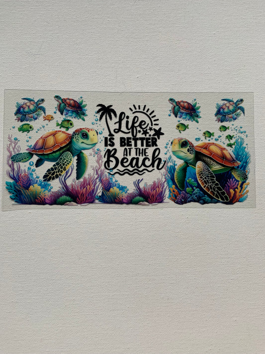 «life is better at the beach” decal