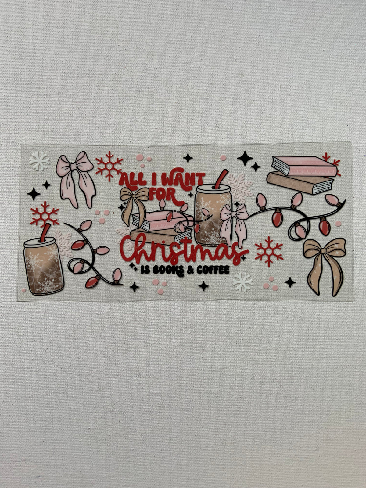 All I want for Christmas is book and coffee decal