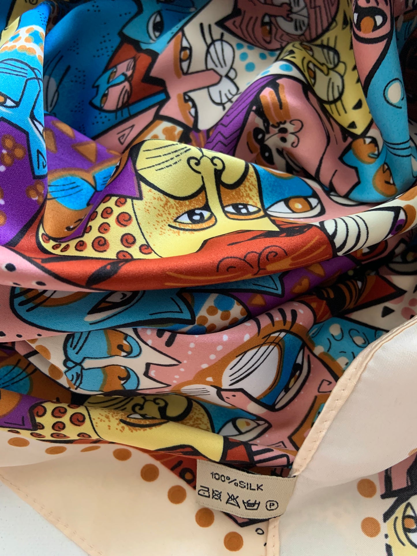Silk scarf 88x88cm (34,5x34,5 inches)