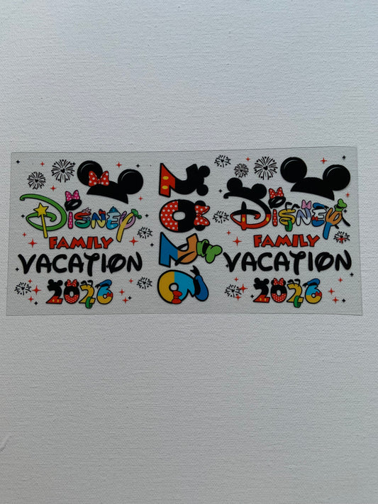 Disney Family Vacation 2026 Decal