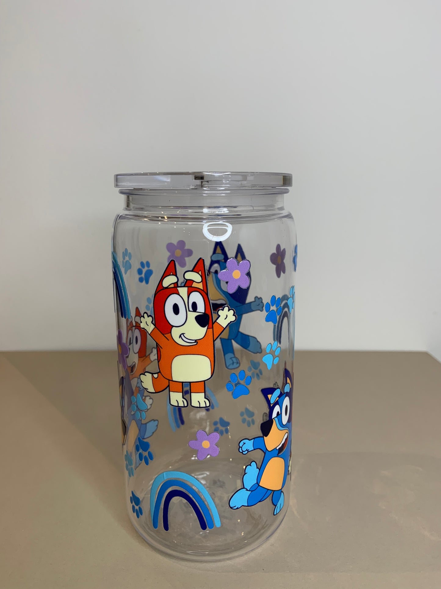 Fantastic Bluey cold cup, 16oz, single wall.
