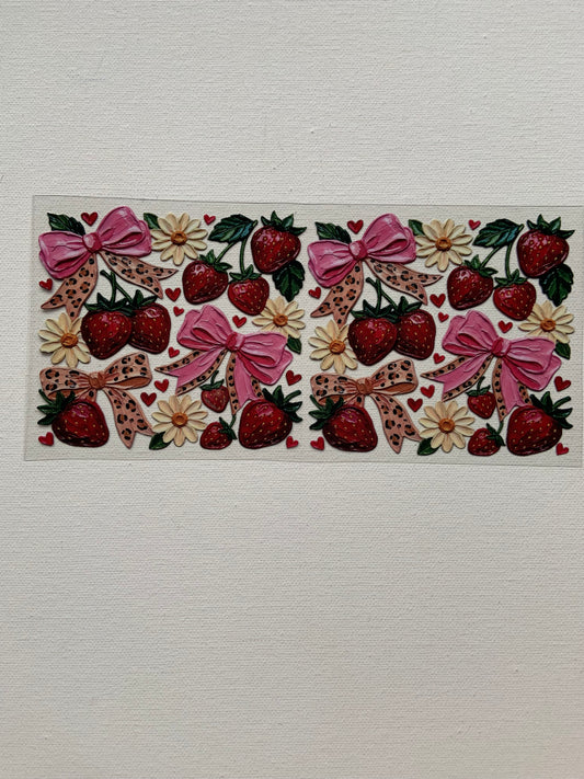 Strawberries and bows decal