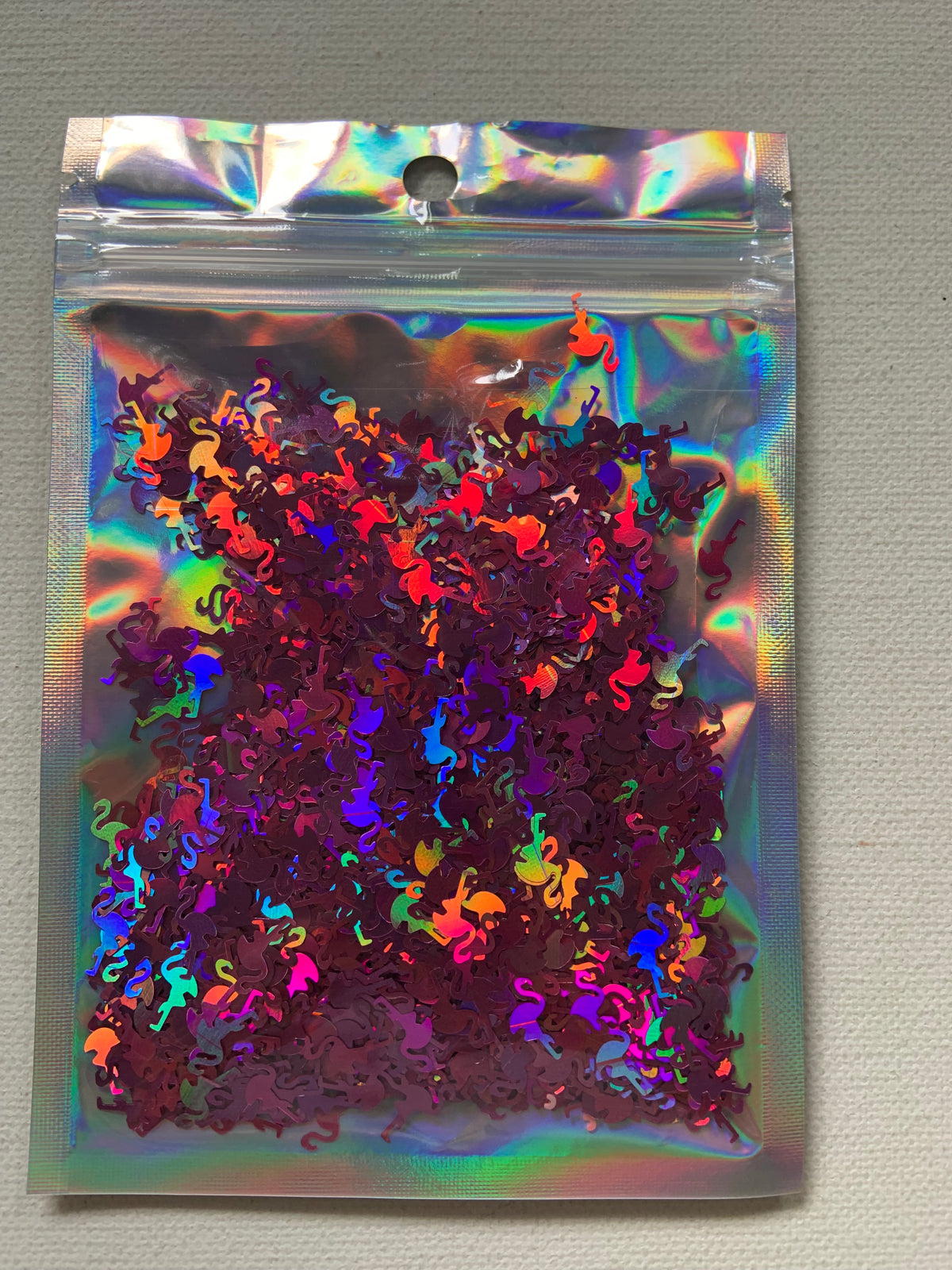 Shaped glitter Flamingo bright pink colour, 10 grams of products (without packaging )