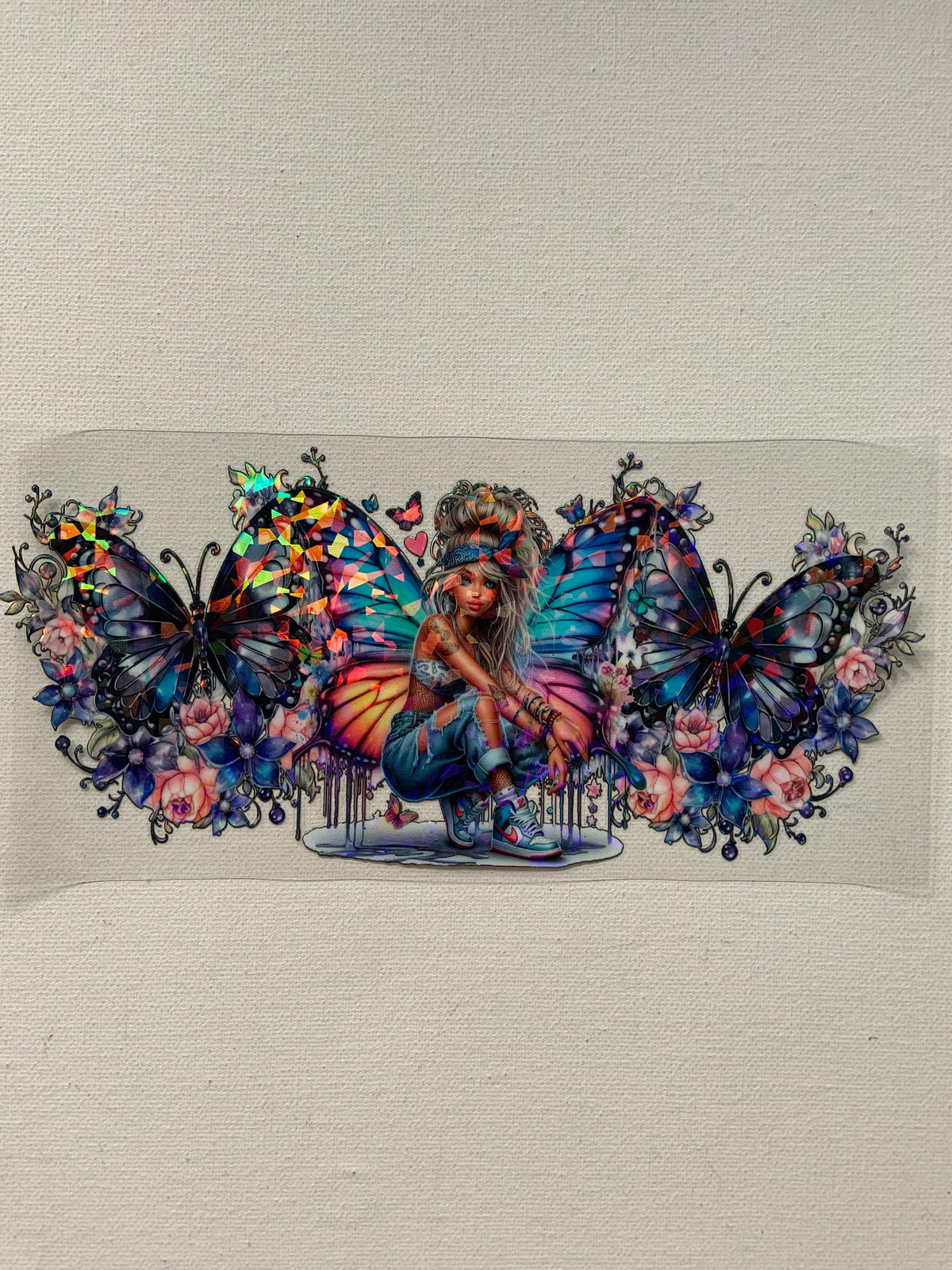 Tattoo girl holographic decal